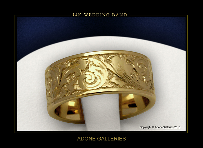 Luxury enngraved wedding band