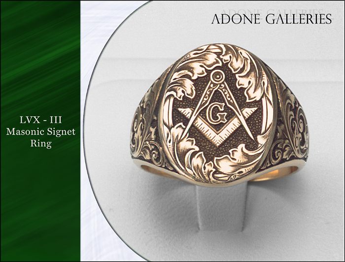 14K gold Freemason Signet ring