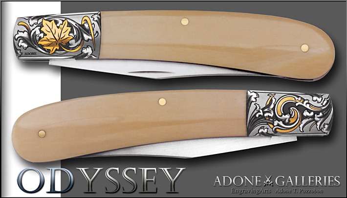 gold inlay ivory folder