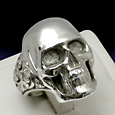 Hand engraved skull ring