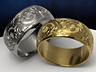platinum / gold engraved bands ring