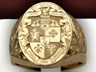engraved crest ring ring